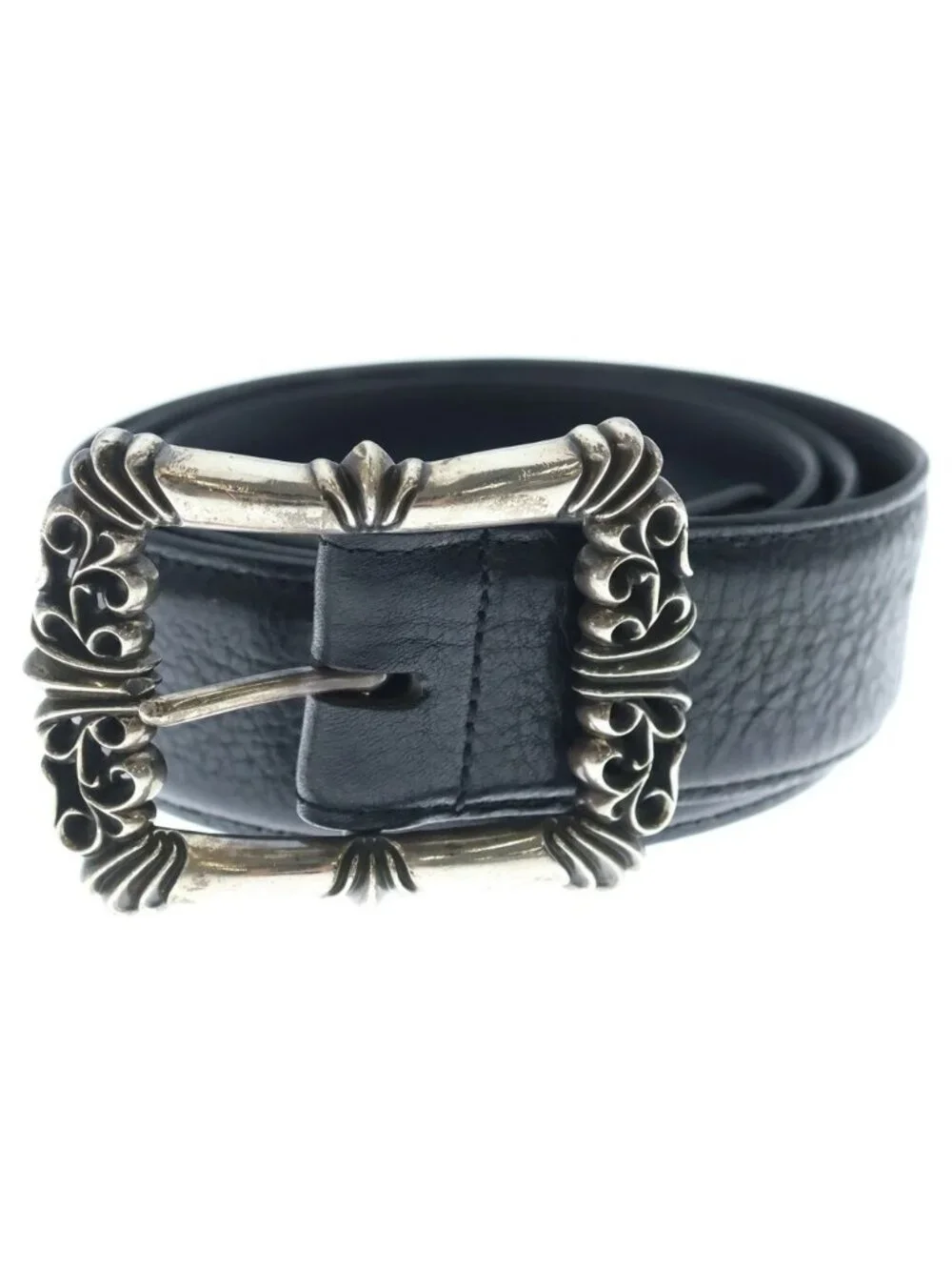 Chrome Hearts Blt Filigree Otj Buckle Leather Belt Silver